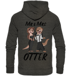 "Mr & Mrs Otter" - Organic Basic Hoodie - Schweinchen's Shop - Hoodies - Dark Heather Grey / XS