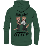 "Mr & Mrs Otter" - Organic Basic Hoodie - Schweinchen's Shop - Hoodies - Bottle Green / XS