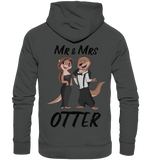 "Mr & Mrs Otter" - Organic Basic Hoodie - Schweinchen's Shop - Hoodies - Anthracite / XS