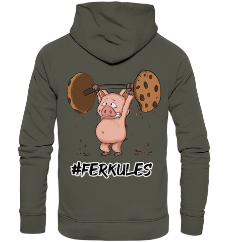 Hoodie - "FERKULES" - Unisex - Schweinchen's Shop - Hoodies - Khaki / XS