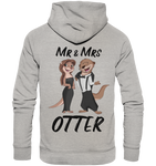 "Mr & Mrs Otter" - Organic Basic Hoodie - Schweinchen's Shop - Hoodies - Heather Grey / XS