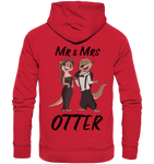 "Mr & Mrs Otter" - Organic Basic Hoodie - Schweinchen's Shop - Hoodies - Red / XS
