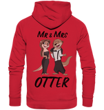 "Mr & Mrs Otter" - Organic Basic Hoodie - Schweinchen's Shop - Hoodies - Red / XS