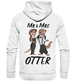 "Mr & Mrs Otter" - Organic Basic Hoodie - Schweinchen's Shop - Hoodies - White / XS