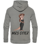 "Mrs Otter" - Organic Hoodie - Schweinchen's Shop - Hoodies - Mid Heather Grey / XS
