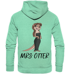 "Mrs Otter" - Organic Hoodie - Schweinchen's Shop - Hoodies - Mid Heather Green / XS