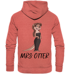 "Mrs Otter" - Organic Hoodie - Schweinchen's Shop - Hoodies - Mid Heather Red / XS