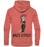 "Mrs Otter" - Organic Hoodie - Schweinchen's Shop - Hoodies - Mid Heather Red / XS