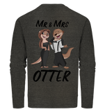 "Mr & Mrs Otter" - Organic Sweatshirt - Schweinchen's Shop - Sweatshirts - Dark Heather Grey / XS
