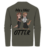 "Mr & Mrs Otter" - Organic Sweatshirt - Schweinchen's Shop - Sweatshirts - Khaki / XS