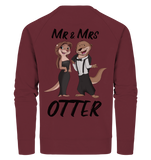 "Mr & Mrs Otter" - Organic Sweatshirt - Schweinchen's Shop - Sweatshirts - Burgundy / XS