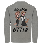 "Mr & Mrs Otter" - Organic Sweatshirt - Schweinchen's Shop - Sweatshirts - Mid Heather Grey / XS