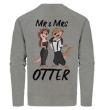 "Mr & Mrs Otter" - Organic Sweatshirt - Schweinchen's Shop - Sweatshirts - Mid Heather Grey / XS