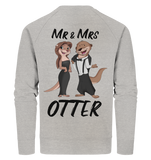 "Mr & Mrs Otter" - Organic Sweatshirt - Schweinchen's Shop - Sweatshirts - Heather Grey / XS