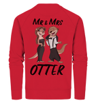 "Mr & Mrs Otter" - Organic Sweatshirt - Schweinchen's Shop - Sweatshirts - Red / XS