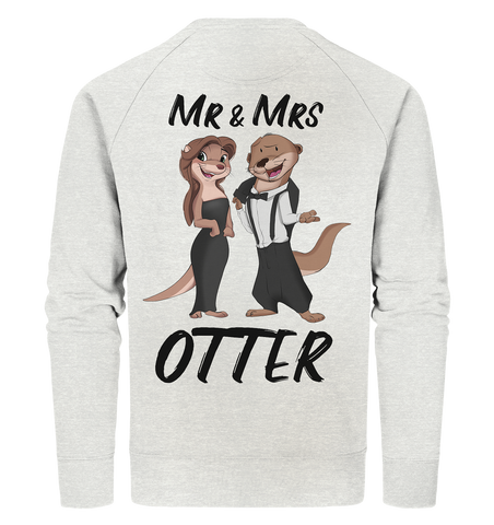 "Mr & Mrs Otter" - Organic Sweatshirt - Schweinchen's Shop - Sweatshirts - Cream Heather Grey / XS