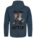 "Mr & Mrs Otter" - Organic Zipper - Schweinchen's Shop - Jacken/ Zipper - Dark Heather Blue / XS