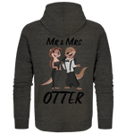"Mr & Mrs Otter" - Organic Zipper - Schweinchen's Shop - Jacken/ Zipper - Dark Heather Grey / XS