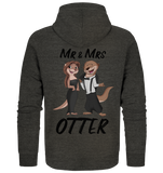 "Mr & Mrs Otter" - Organic Zipper - Schweinchen's Shop - Jacken/ Zipper - Dark Heather Grey / XS