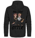 "Mr & Mrs Otter" - Organic Zipper - Schweinchen's Shop - Jacken/ Zipper - Black / XS