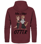 "Mr & Mrs Otter" - Organic Zipper - Schweinchen's Shop - Jacken/ Zipper - Burgundy / XS