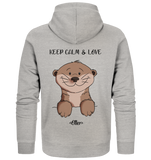 Otter "KEEP CALM" - Organic Zipper - Schweinchen's Shop - Jacken/ Zipper - Heather Grey / S