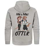 "Mr & Mrs Otter" - Organic Zipper - Schweinchen's Shop - Jacken/ Zipper - Heather Grey / XS