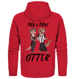 "Mr & Mrs Otter" - Organic Zipper - Schweinchen's Shop - Jacken/ Zipper - Red / XS