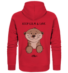 Otter "KEEP CALM" - Organic Zipper - Schweinchen's Shop - Jacken/ Zipper - Red / S