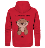 Otter "KEEP CALM" - Organic Zipper - Schweinchen's Shop - Jacken/ Zipper - Red / S