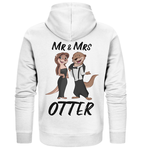 "Mr & Mrs Otter" - Organic Zipper - Schweinchen's Shop - Jacken/ Zipper - White / XS