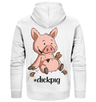Hoodie Zipper Jacke - "DickPig" - Unisex - Schweinchen's Shop - Jacken/ Zipper - White / XS