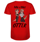 "Mr & Mrs Otter" - V-Neck Shirt - Schweinchen's Shop - V-Neck Shirts - Red / S