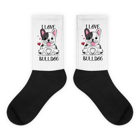 "I LOVE BULLDOG" - Socken - Schweinchen's Shop - L