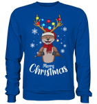 Christmas Pullover - "Merry Christmas" - Schweinchen's Shop - Sweatshirts - Royal Blue / S