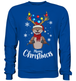 Christmas Pullover - "Merry Christmas" - Schweinchen's Shop - Sweatshirts - Royal Blue / S