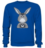 Esel "Herz" o.T. - Basic Sweatshirt - Schweinchen's Shop - Sweatshirts - Royal Blue / S