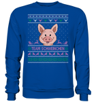 Christmas Retro Pullover - "Team Schweinchen" - Rose - Basic Sweatshirt - Schweinchen's Shop - Sweatshirts - Royal Blue / S