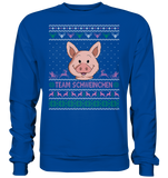 Christmas Retro Pullover - "Team Schweinchen" - Rose - Basic Sweatshirt - Schweinchen's Shop - Sweatshirts - Royal Blue / S
