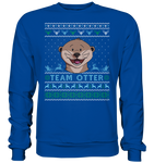 Christmas Pullover - "Team Otter" - Blue - Basic Sweatshirt - Schweinchen's Shop - Sweatshirts - Royal Blue / S
