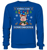 Christmas Pullover - "Retro" - Schweinchen's Shop - Sweatshirts - Royal Blue / S