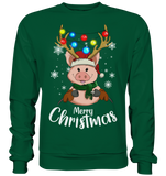 Christmas Pullover - "Merry Christmas" - Schweinchen's Shop - Sweatshirts - Bottle Green / S