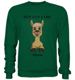 "Keep Calm" Alpaka - Basic Sweatshirt - Schweinchen's Shop - Sweatshirts - Bottle Green / S