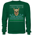 Christmas Pullover - "Team Alpaka" - Blue - Schweinchen's Shop - Sweatshirts - Bottle Green / S