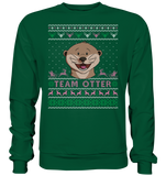 Christmas Pullover - "Team Otter" - Rose - Schweinchen's Shop - Sweatshirts - Bottle Green / S
