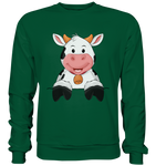 Kuh o-T. - Basic Sweatshirt - Schweinchen's Shop - Sweatshirts - Bottle Green / S