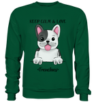"Keep Calm Frenchie" - Basic Sweatshirt - Schweinchen's Shop - Sweatshirts - Bottle Green / S