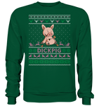 Christmas Pullover - "DickPig" - Rose - Schweinchen's Shop - Sweatshirts - Bottle Green / S