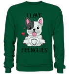 "I Love Frenchies" - Basic Sweatshirt - Schweinchen's Shop - Sweatshirts - Bottle Green / S