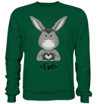 "Herz Esel" - Basic Sweatshirt - Schweinchen's Shop - Sweatshirts - Bottle Green / S
